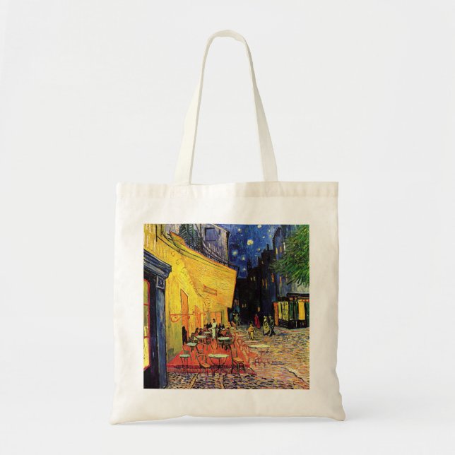 Tote Bag Café Terrasse à la nuit par Vincent van Gogh (Devant)