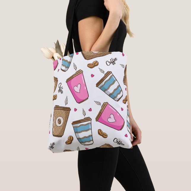 Tote Bag Cafés, Haricots, Coeurs, Amateur De Café (De près)