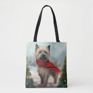 Tote Bag Cairn Terrier Dog dans Noël de neige