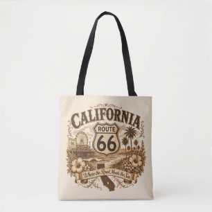 Tote Bag California Route 66 Où la route rencontre la mer