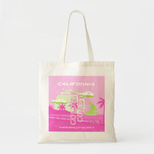 Tote Bag Californie, Los Angeles, Travel Art, Preppy, Rose