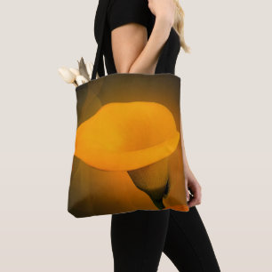 Tote Bag Calla Lily Chaud Yellow Mist Arrière - plan