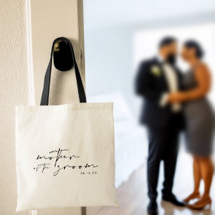 Tote Bag Calligraphie moderne chic pour la mère du marié