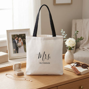 Tote Bag Calligraphie noir blanc Fête des mariées minimal