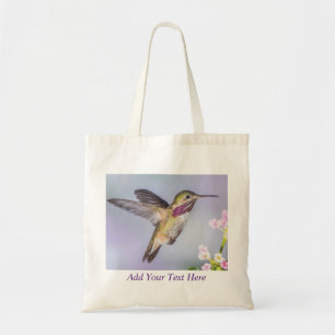 Tote Bag Calliope Hummingbird violet et rose Personnalisé