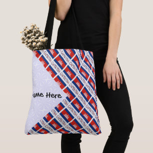 Tote Bag Cambodge Drapeau Cambodgien Personnalisé au Nom