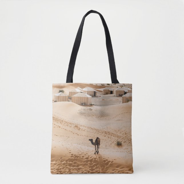 Tote Bag Camels Glamping : Marocain Desert Luxe (Devant)