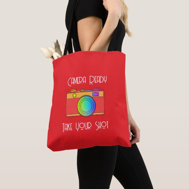 Tote Bag Caméra Prêt Prenez Votre Rouge De Tir (De près)