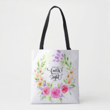 "Camina por fe no por vista" Bolso de tela mujer
