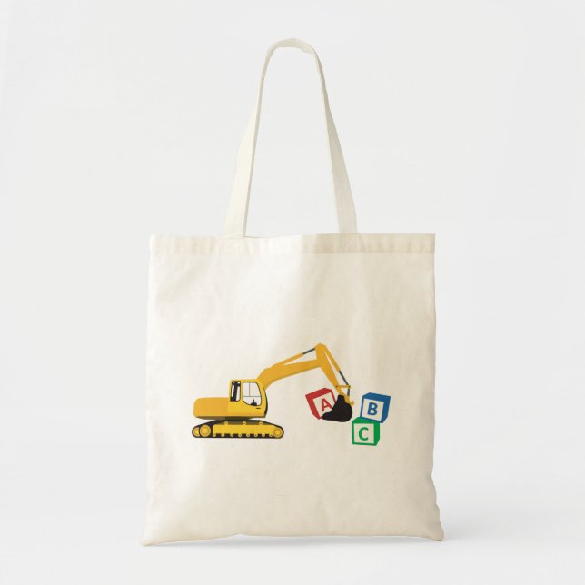 Tote Bag Camion de construction d'excavateur ABC (Devant)