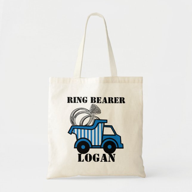 Tote Bag Camion de vidange Bleu (Devant)