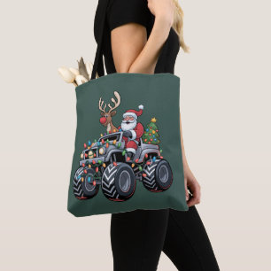 Tote Bag Camion monstre Noël Santa vacances enfants
