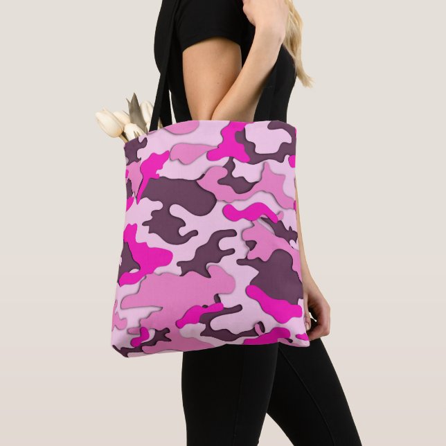 Tote Bag Camo rose/sac fourre-tout (De près)