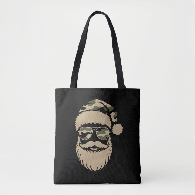 Tote Bag Camo Santa Claus Lunettes de soleil Xmas Camouflag (Devant)
