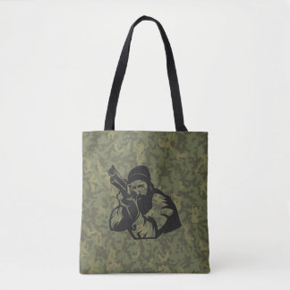 Tote Bag Camouflage Hunter Visage Illustration Design