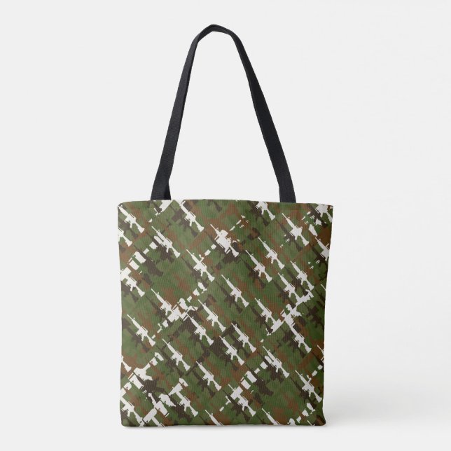 Tote Bag Camouflage militaire Cool fusil GI Style Camo (Dos)