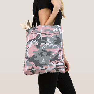 Tote Bag Camouflage rose et gris, Militaire, Armée