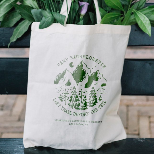 Tote Bag Camp Bachelorette Rustique Moderne Enterrement de  (Créateur téléchargé)