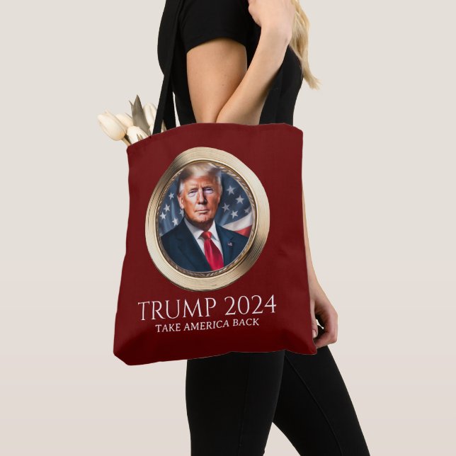 Tote Bag Campagne Trump 2024 - Collectible rouge républicai (De près)