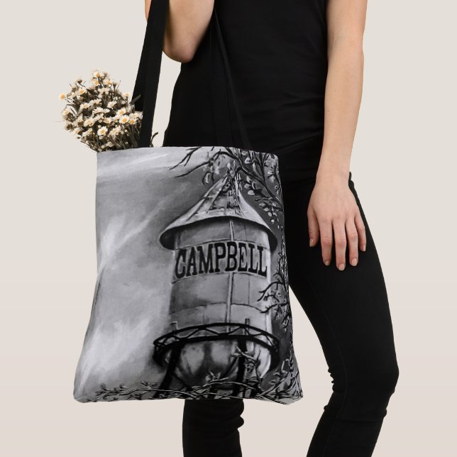 Tote Bag Campbell CA Water Tower Brossé Polyester Fourre-to (De près)