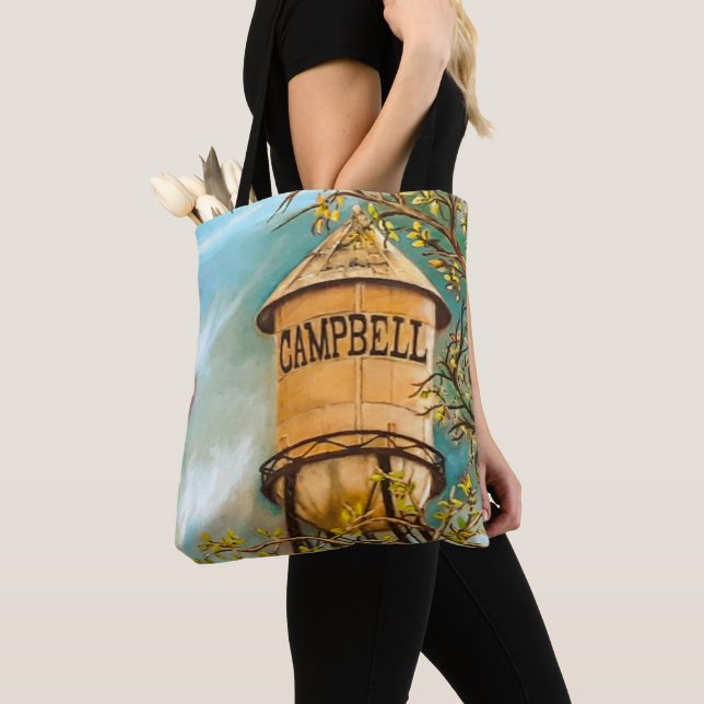 Tote Bag Campbell CA Water Tower Brossé Polyester Fourre-to (De près)