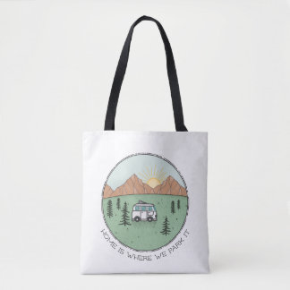 Tote Bag Campers personnalisés Van Life Outdoors Mountain