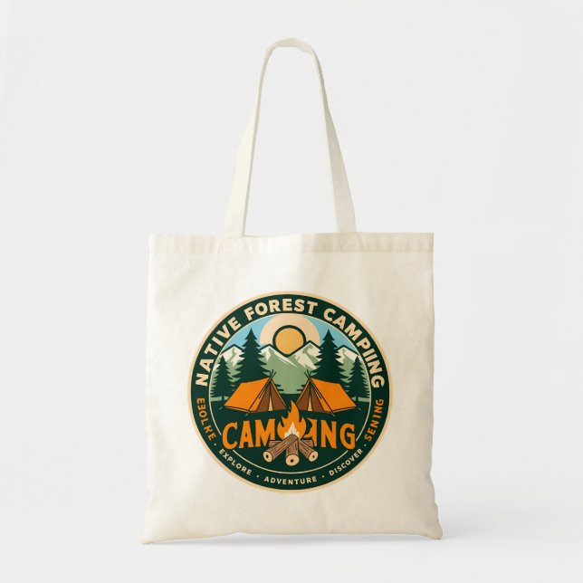 Tote Bag Camping en montagne autochtone (Devant)