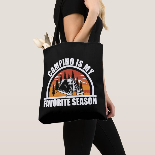 Tote Bag Camping est ma saison préférée drôle slogan de cam (De près)