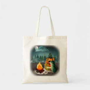 Tote Bag Camping Forest Night Adventure