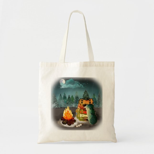 Tote Bag Camping Forest Night Adventure (Devant)