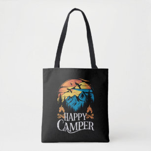 Tote Bag Camping heureux rétro vintage Équipage de camping 