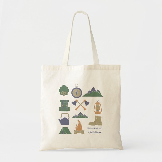 Tote Bag Camping Souvenir Personnalisé Campeurs (Devant)