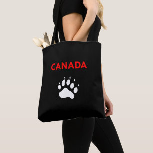 Tote Bag Canada Animal Patte Empreinte de Pied Couleur