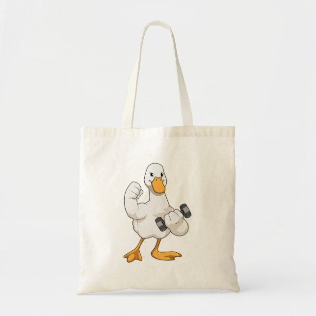 Tote Bag Canard à Bodybuilding avec Dumbbell (Devant)