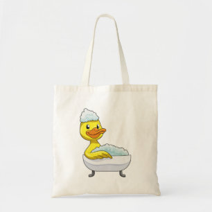 Tote Bag Canard à la baignade avec baignoire et mousse