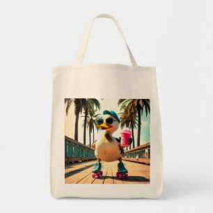 Tote Bag Canard à roulettes drôle d'été rétro 