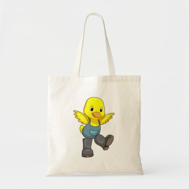 Tote Bag Canard en fermier avec des bottes (Devant)
