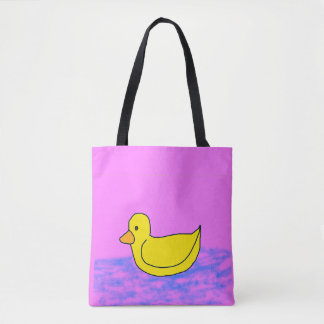 Tote Bag canard jaune mignon sur Fourre-tout rose