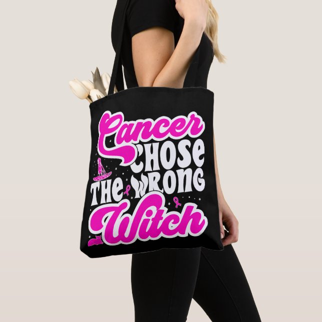 Tote Bag Cancer Choisir La Mauvaise Sorcière Cancer Du Sein (De près)