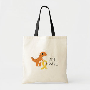 Tote Bag cancer de l'enfance. Je suis courageux. Toilettes 