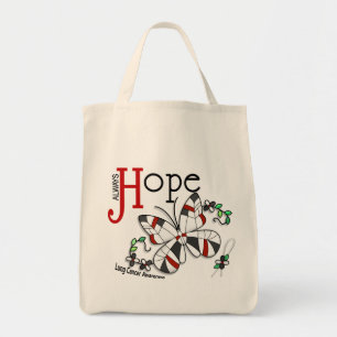 Tote Bag Cancer de poumon de papillon en verre souillé