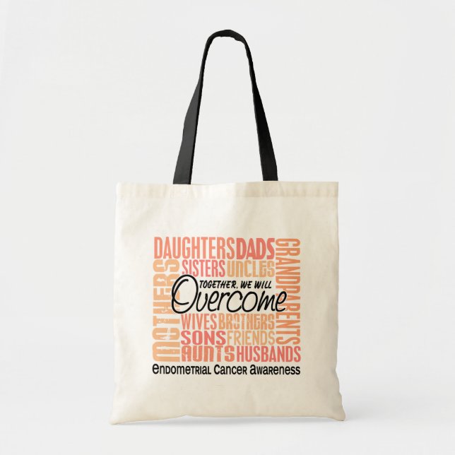 Tote Bag Cancer du corps utérin carré de famille (Devant)