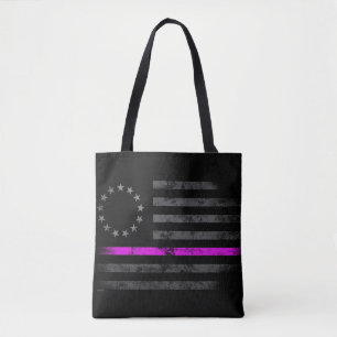 Tote Bag CanCER DU SEIN Ligne rose Vintage Betsy Ross Drape