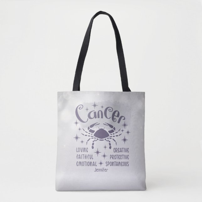 Tote Bag Cancer moderne Horoscope Zodiaque Personnalisé (Devant)