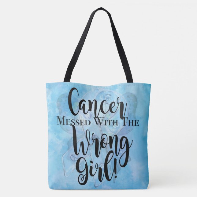 Tote Bag CANCER SALI AVEC la FILLE FAUSSE - Teal (Dos)