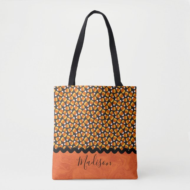 Tote Bag Candy Corn Personnalisé (Devant)