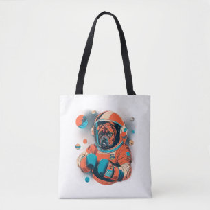 Tote Bag Canine Cosmique Le Boxer Astronaut