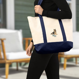 Tote Bag Canvas monogramme berger allemand