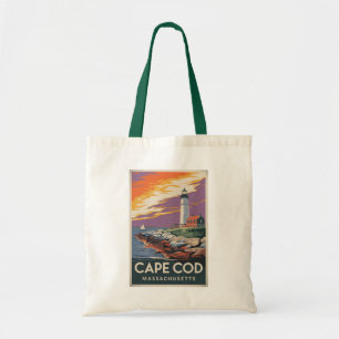 Tote Bag Cape Cod Massachusetts Illustration Art de Voyage