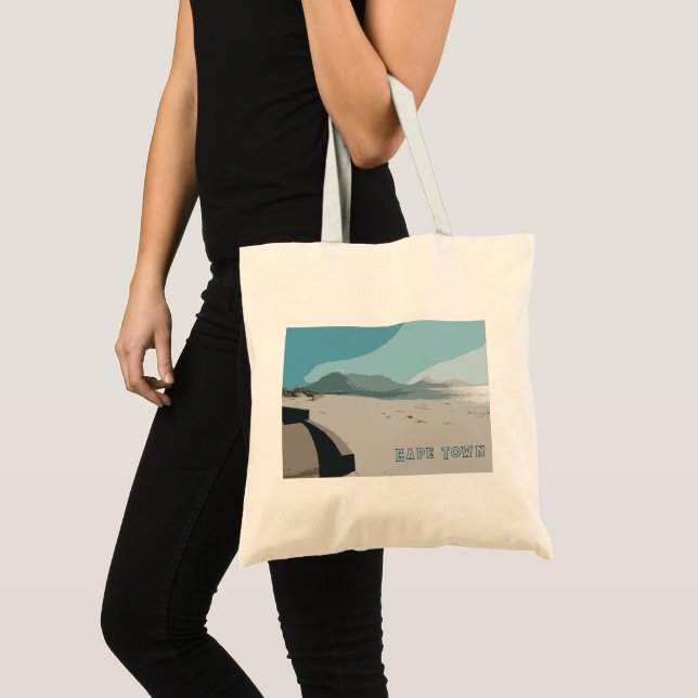 Tote Bag Cape Town Table Mountain Ocean Sketch (Devant (produit))